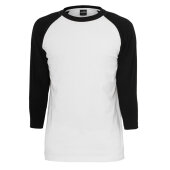 Undershirt Baseball Raglan 3/4 (White/Black)