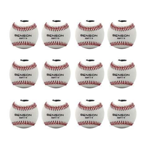 1 Dutzend Benson Soft-T BASEBALL 9 Inch (weich/Kunstledercover )