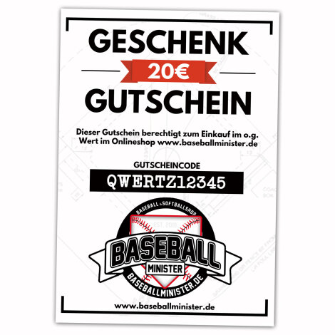 Gift Voucher Baseballminister.de 20 Euro