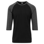 Undershirt Baseball Raglan 3/4 Black/Charcoal S
