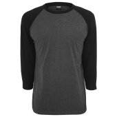 Undershirt Baseball Raglan 3/4 Charcoal/Black S