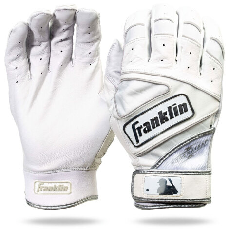 Franklin Powerstrap Chrome Batting Gloves White