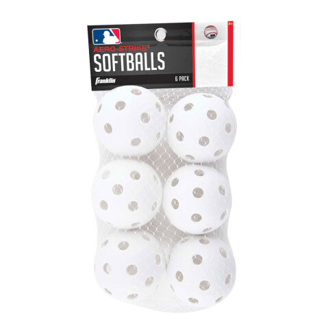 Franklin Aero-Strike Plastic Softballs White (6er-Pack)