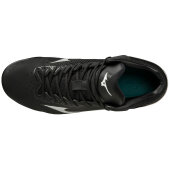 Mizuno Wave Lightrevo TPU Mens Molded Mid Baseball Cleat (Black/White) 44 (US 10,5)