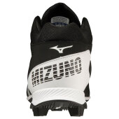 Mizuno Wave Lightrevo TPU Mens Molded Mid Baseball Cleat (Black/White) 44 (US 10,5)