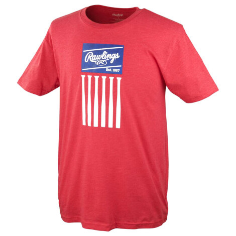 Rawlings T-Shirt Bat Flag (Rot)