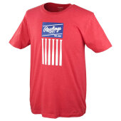 Rawlings T-Shirt Bat Flag (Rot)