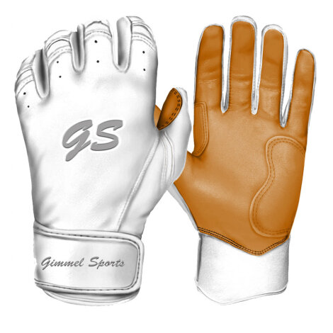 Batting Gloves Gimmel Sports G-Pro White Series (White)