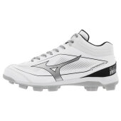 Baseballschuhe Mizuno Cushionrevo Diamond Mid TPU (Weiß/Schwarz) 44 (US 10,5)