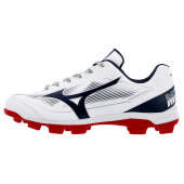 Baseballschuhe Mizuno Cushionrevo Diamond TPU (Weiß/Navy) 38 (US6)