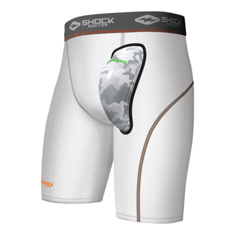 Shock Doctor Compression Short White (with Air Core Cup) M