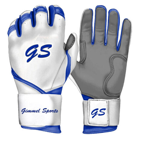 Batting Gloves Gimmel Sports G-Pro White Series (White/Royal Blue)