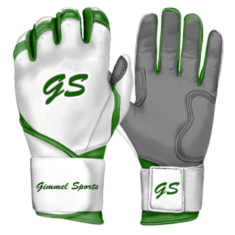 Batting Gloves Gimmel Sports G-Pro White Series (White/Green)