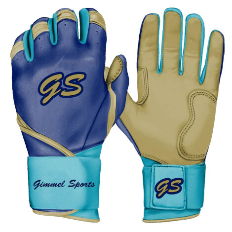Batting Gloves Gimmel Sports G-Pro Blue Series (Baby Blue/Blonde)