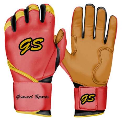Batting Gloves Gimmel Sports G-Pro Color Series (Red/Black/Camel)